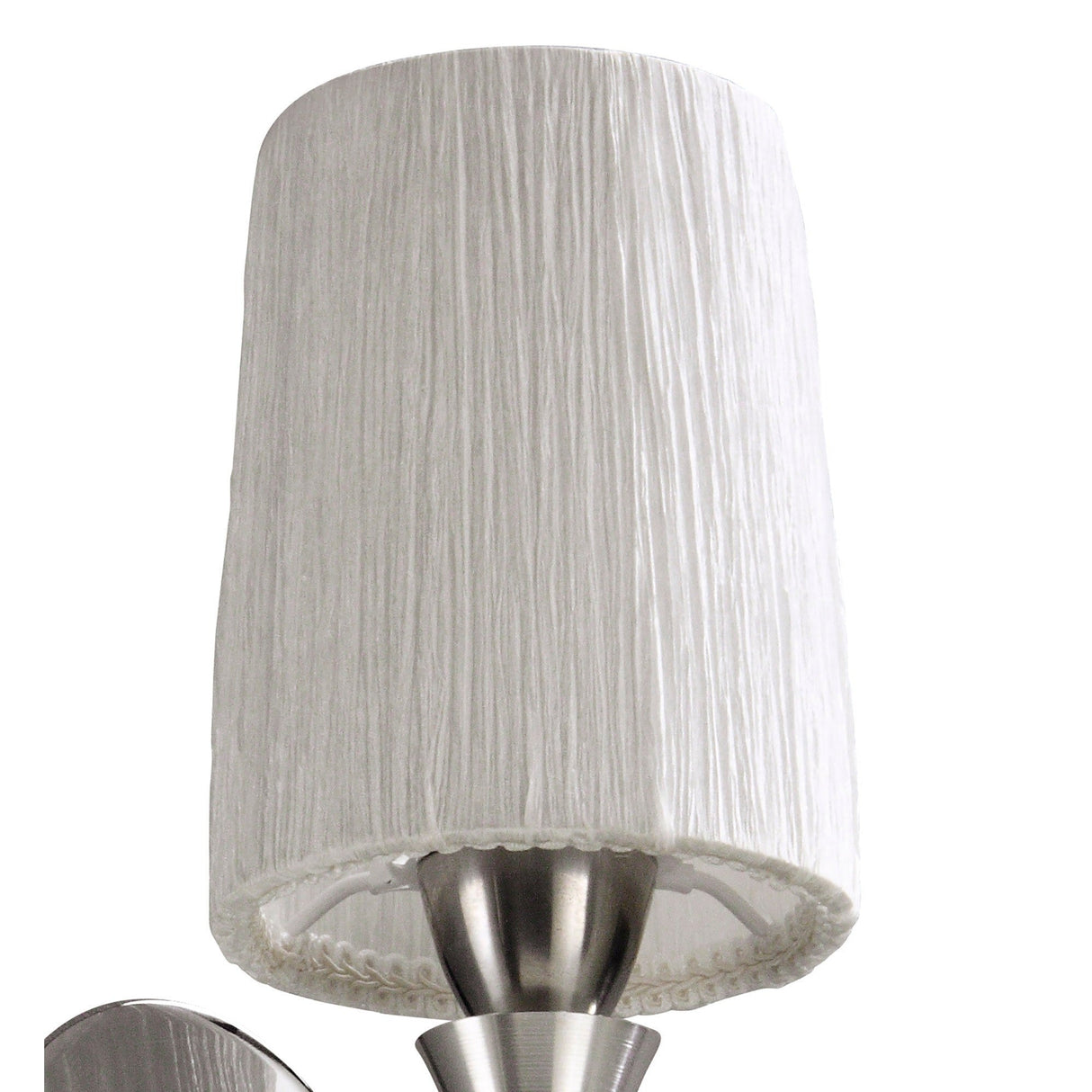 Lucca 1 Light Crystal Wall Light With Switch - Chrome With White Shade