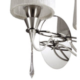 Lucca 2 Light Crystal Wall Light With Switch - Chrome With White Shades