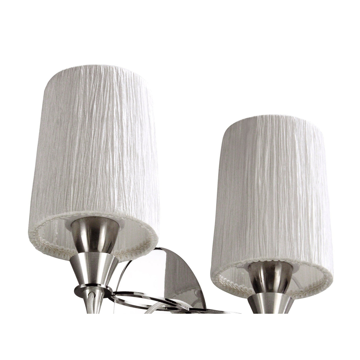 Lucca 2 Light Crystal Wall Light With Switch - Chrome With White Shades