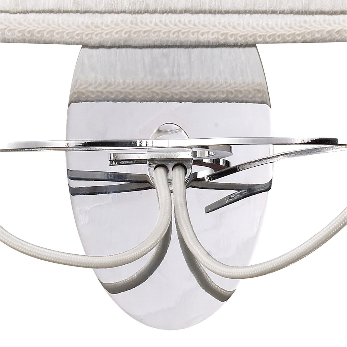 Lucca 2 Light Crystal Wall Light With Switch - Chrome With White Shade