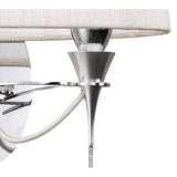 Lucca 2 Light Crystal Wall Light With Switch - Chrome With White Shade