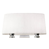 Lucca 2 Light Crystal Wall Light With Switch - Chrome With White Shade