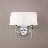 Lucca 2 Light Crystal Wall Light With Switch - Chrome With White Shade