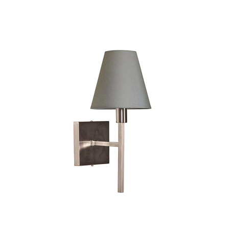 Lucerne 1 Light Wall Light - Brushed Nickel, Grey Shade