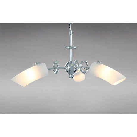 Lucia 36cm 3 Light Glass Chandelier/Semi-Flush - Chrome