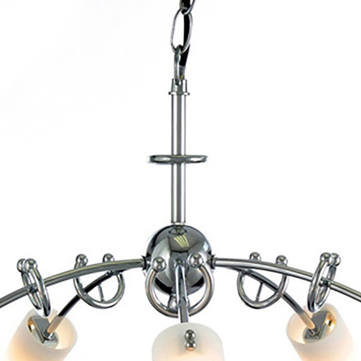 Lucia 64cm 5 Light Glass Chandelier/Semi-Flush - Chrome