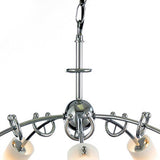 Lucia 64cm 5 Light Glass Chandelier/Semi-Flush - Chrome