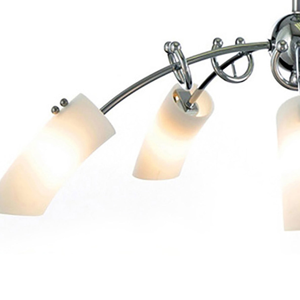 Lucia 64cm 5 Light Glass Chandelier/Semi-Flush - Chrome