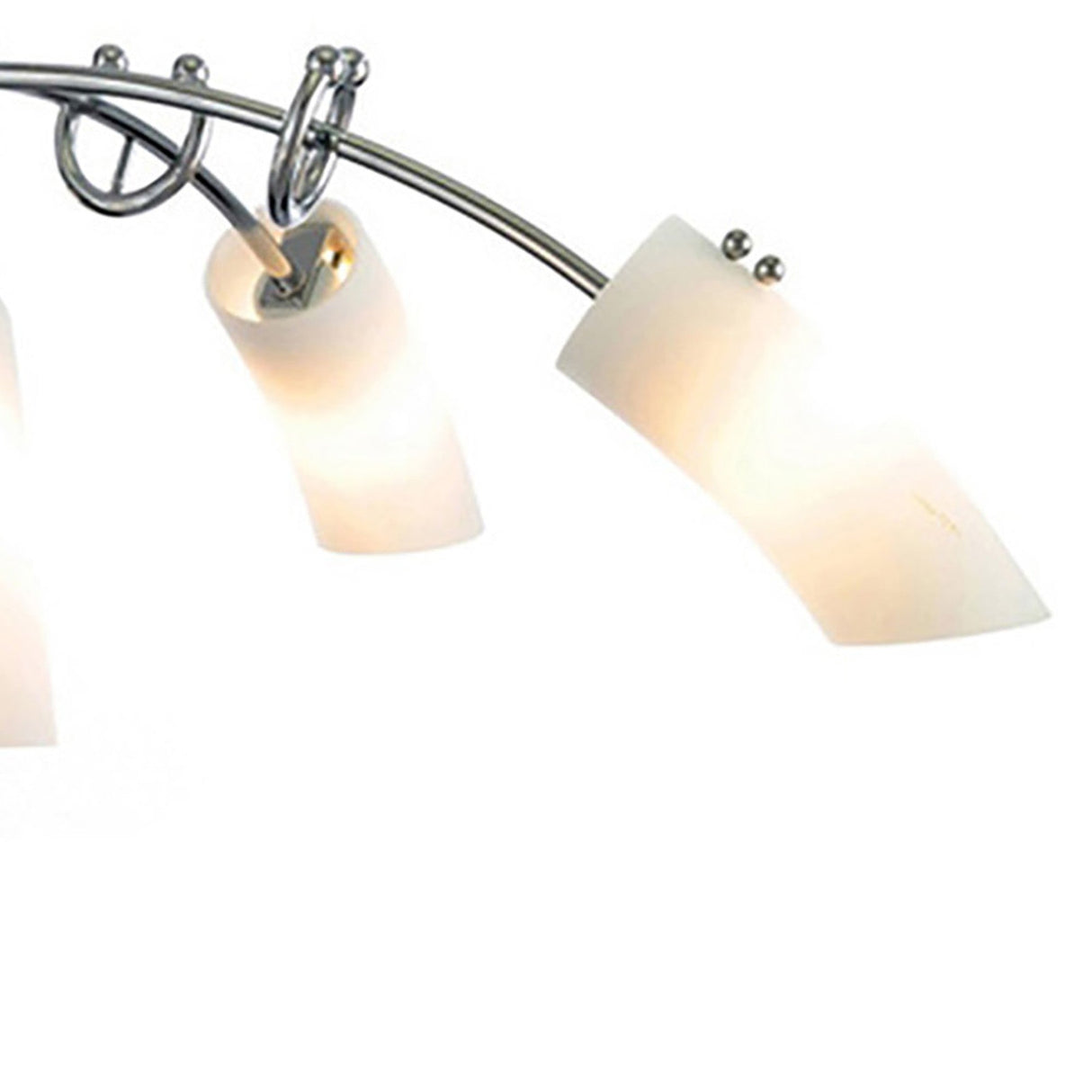 Lucia 64cm 5 Light Glass Chandelier/Semi-Flush - Chrome