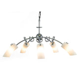 Lucia 64cm 5 Light Glass Chandelier/Semi-Flush - Chrome