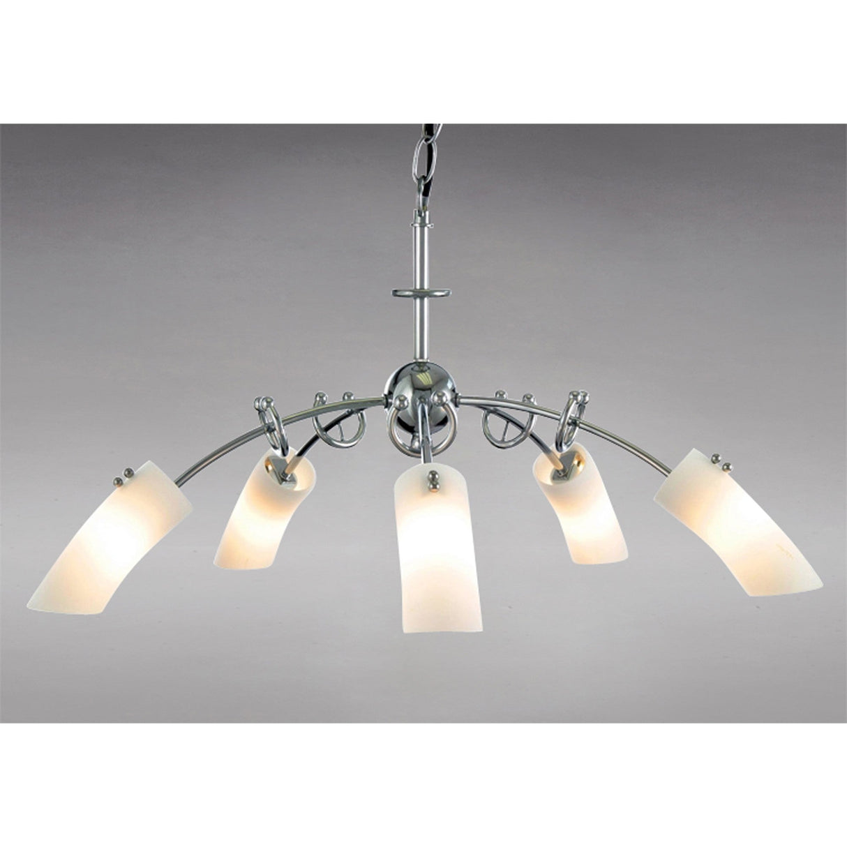 Lucia 64cm 5 Light Glass Chandelier/Semi-Flush - Chrome
