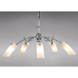 Lucia 64cm 5 Light Glass Chandelier/Semi-Flush - Chrome