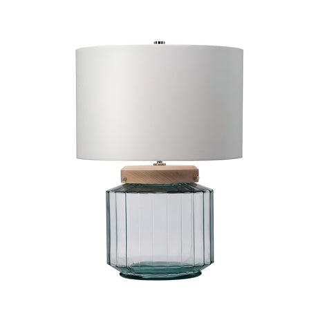 Luga Table Lamp - Metalwork Polished Nickel - Glassware Clear/Natural  - Wood Light