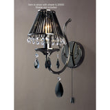 Luna 1 Light Crystal Wall Light With Switch - Black Chrome