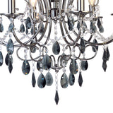 Luna 66cm 6 Light Crystal Chandelier - Black Chrome