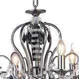 Luna 66cm 6 Light Crystal Chandelier - Black Chrome
