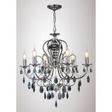 Luna 66cm 6 Light Crystal Chandelier - Black Chrome