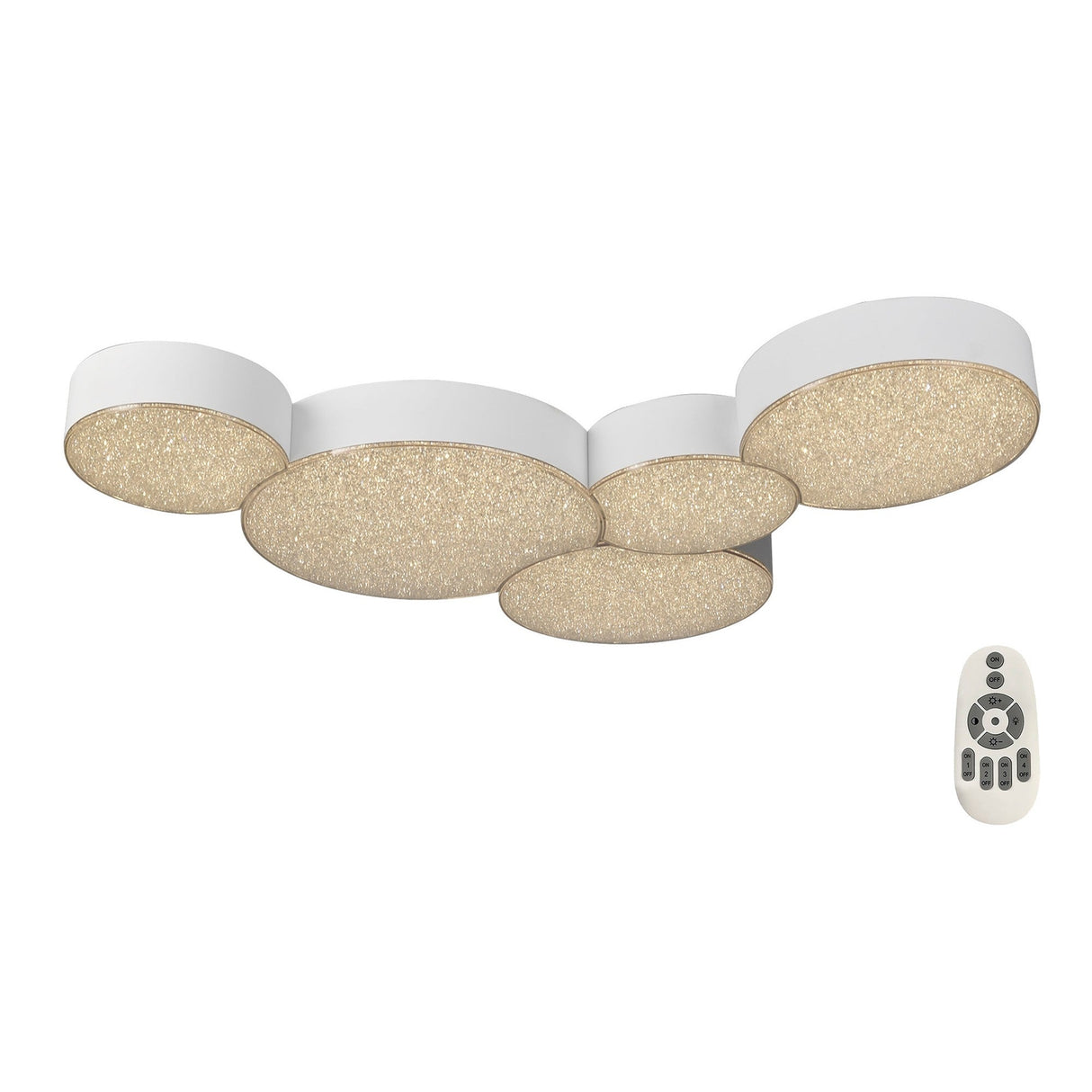 Lunas Dimmable LED Flush Ceiling Light With Remote Control - White