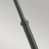 Close-up of the Lund 1 Light Lamp Post - Black, featuring a connecting joint that resembles a telescopic post, positioned diagonally against a light gray background.