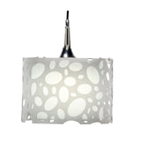 Lupin 25cm 1 Light Pendant Light - Gloss White & Polished Chrome
