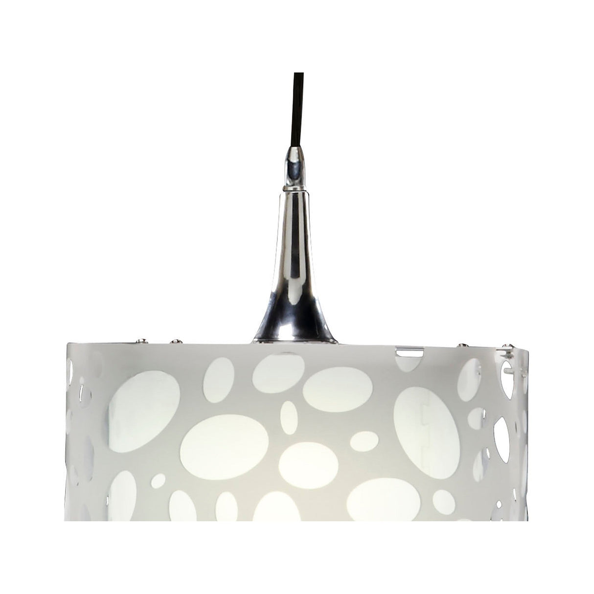 Lupin 25cm 1 Light Pendant Light - Gloss White & Polished Chrome