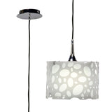 Lupin 25cm 1 Light Pendant Light - Gloss White & Polished Chrome