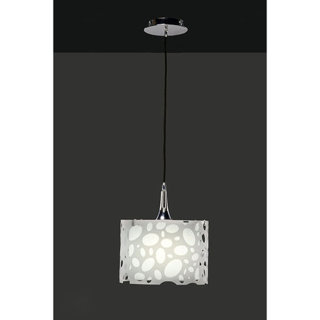 Lupin 25cm 1 Light Pendant Light - Gloss White & Polished Chrome