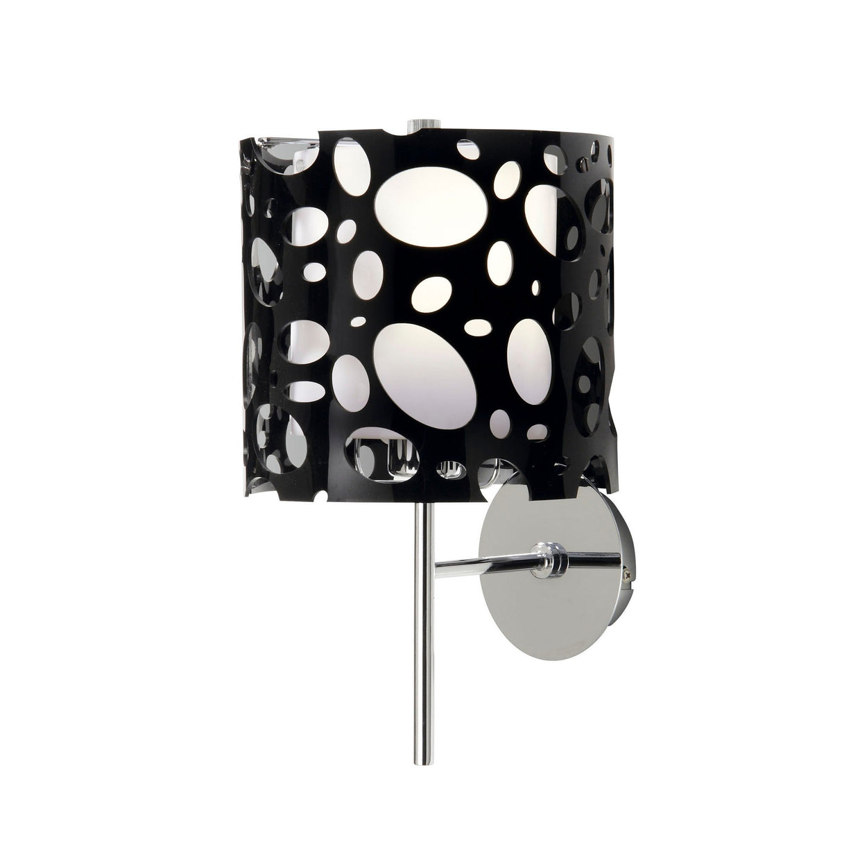 Lupin 1 Light Wall Light - Gloss Black/White