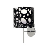 Lupin 1 Light Wall Light - Gloss Black/White