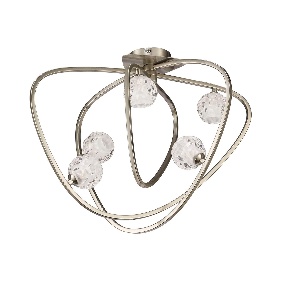 Lux 5 Light Flush Ceiling Light - Polished Chrome