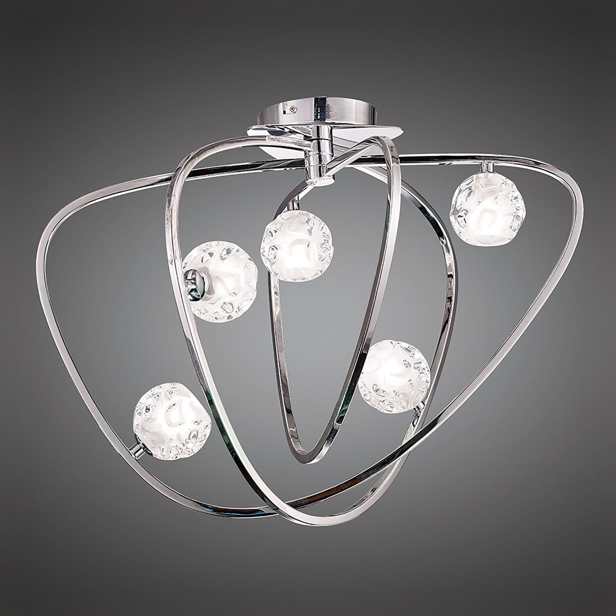 Lux 5 Light Flush Ceiling Light - Polished Chrome