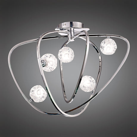 Lux 5 Light Flush Ceiling Light - Polished Chrome