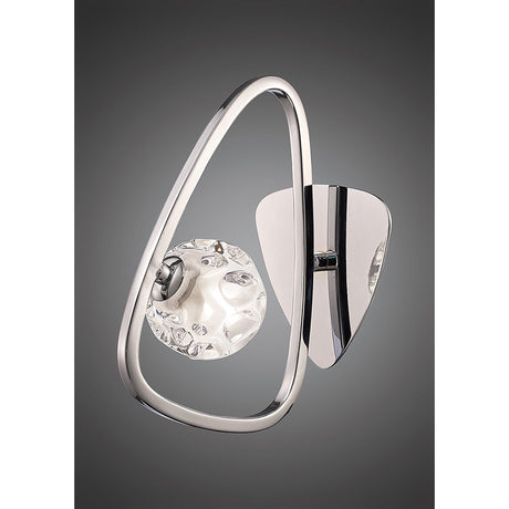Lux 1 Light Wall Light With Switch - Polished Chrome