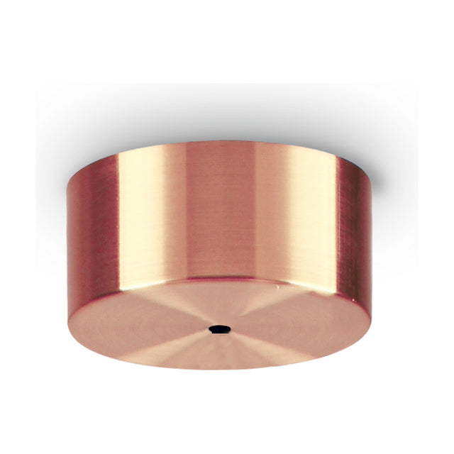 Lyria 1 Light G4 Ceiling Rose in copper, a round cylindrical canopy with a central suspension hole, shown against a plain white background.