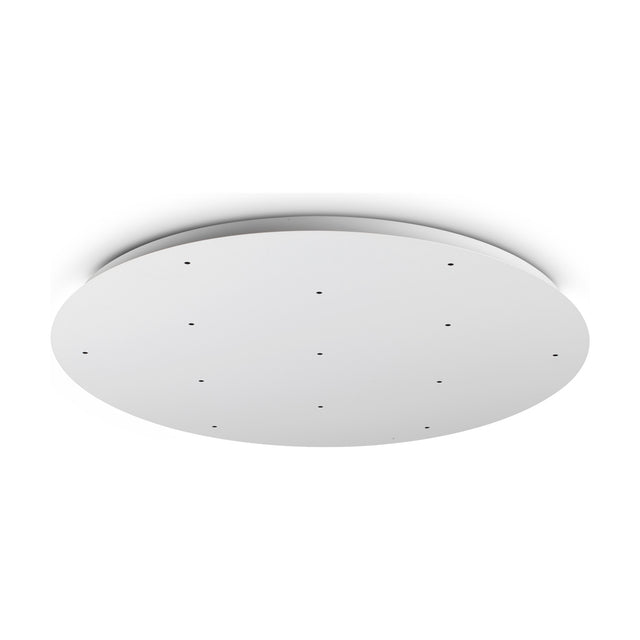 Lyria 13 Light LED Round Ceiling Rose in white, 750mm flat disc with thirteen small mounting holes for pendant drops, shown against a plain white background.