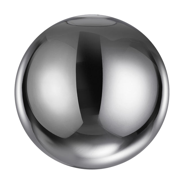 Lyria 40cm globe glass lamp shade in chrome, a full spherical shade with a round top opening for the lamp holder, shown on a plain white background.