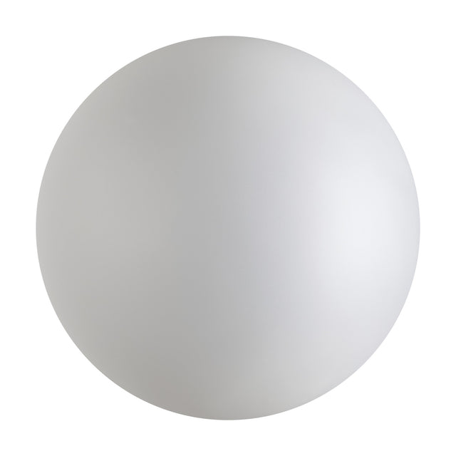 Lyria 40cm globe glass light shade in satin white, a round frosted glass pendant shade shown alone on a plain white background.