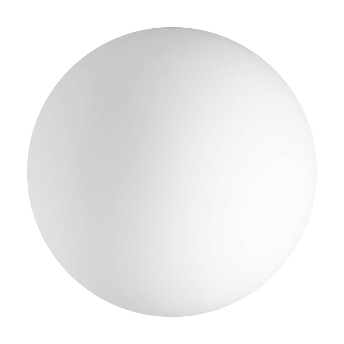 Lyria 40cm globe glass light shade in white, a plain spherical pendant shade shown alone on a white background.