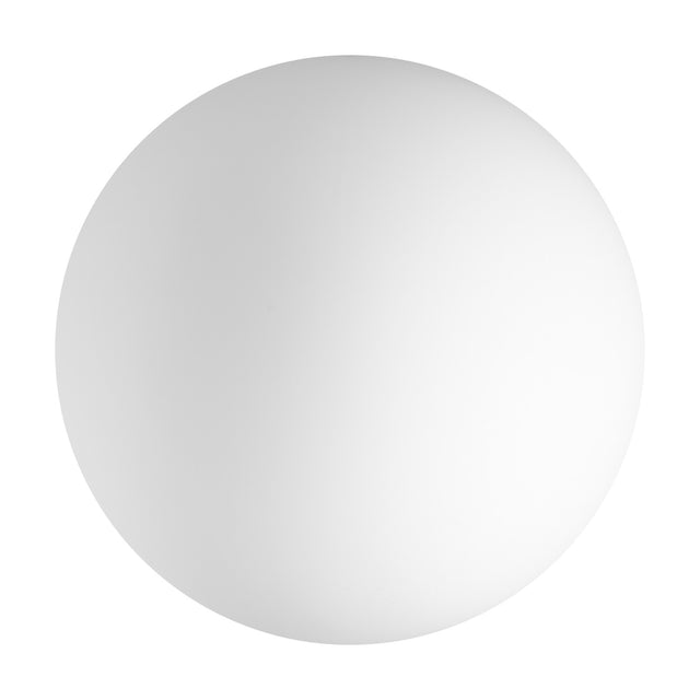 Lyria 40cm globe glass light shade in white, a plain spherical pendant shade shown alone on a white background.