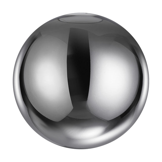 Lyria 50cm globe glass lamp shade in chrome, a spherical mirrored-finish shade with open top neck, shown on a plain white background.