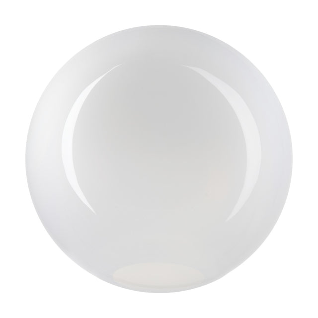 Lyria 50cm globe glass light shade in opal white, a round replacement pendant shade shown on a plain white background.