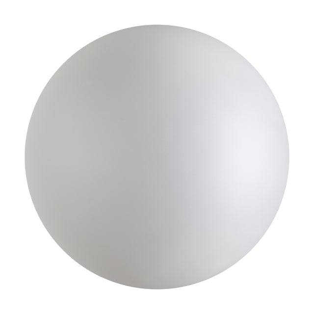 Lyria 50cm globe glass light shade in satin white, a full spherical frosted glass shade shown alone on a plain white background.