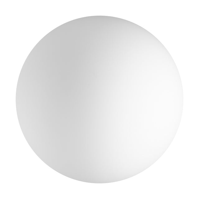 Lyria 50cm globe glass light shade in white, a full round pendant shade shown against a plain white background.