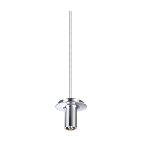 Lyria G9 Pendant Suspension Set in chrome, cylindrical lamp holder with round collar on a long cable, shown against a plain white background.