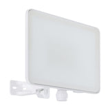 Machio LED Flood Light 30W in white, rectangular aluminium body with white glass front on an adjustable wall bracket, shown on a plain background.