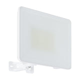 Machio LED Flood Light 50W in white, rectangular aluminium body with frosted glass front on an adjustable wall bracket, shown against a plain white background.