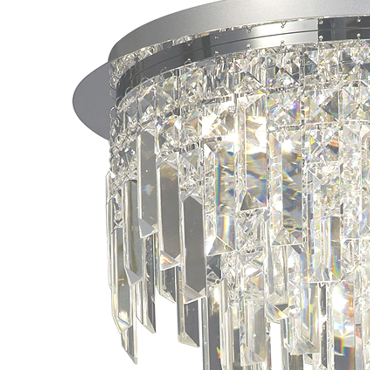 Maddison 6 Light Round Crystal Flush Ceiling Light - Polished Chrome