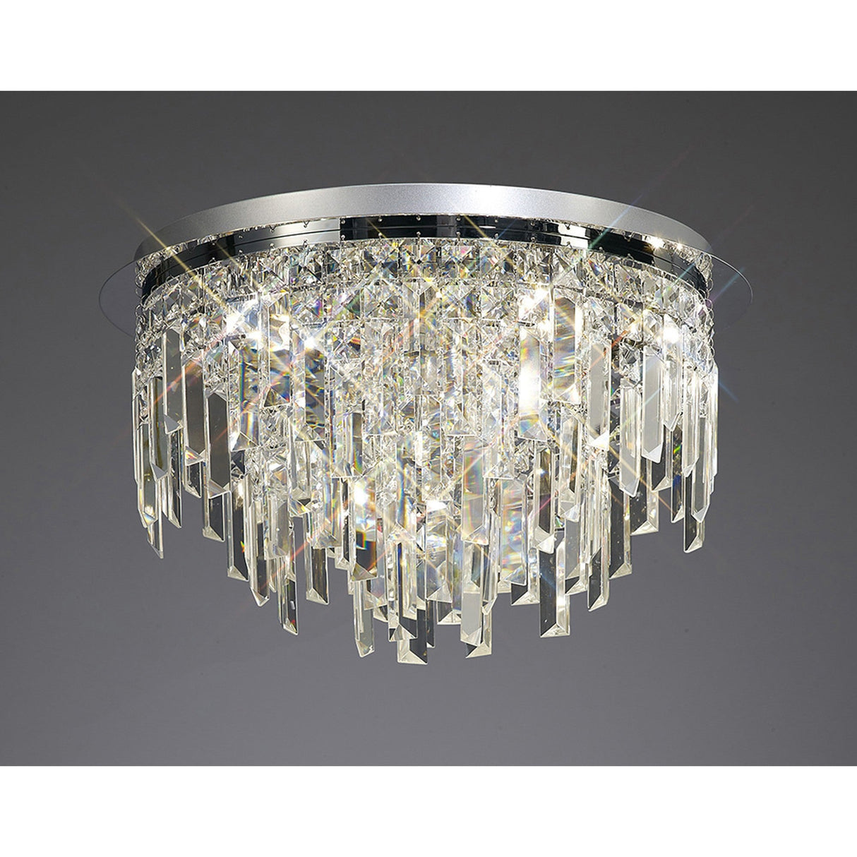 Maddison 6 Light Round Crystal Flush Ceiling Light - Polished Chrome