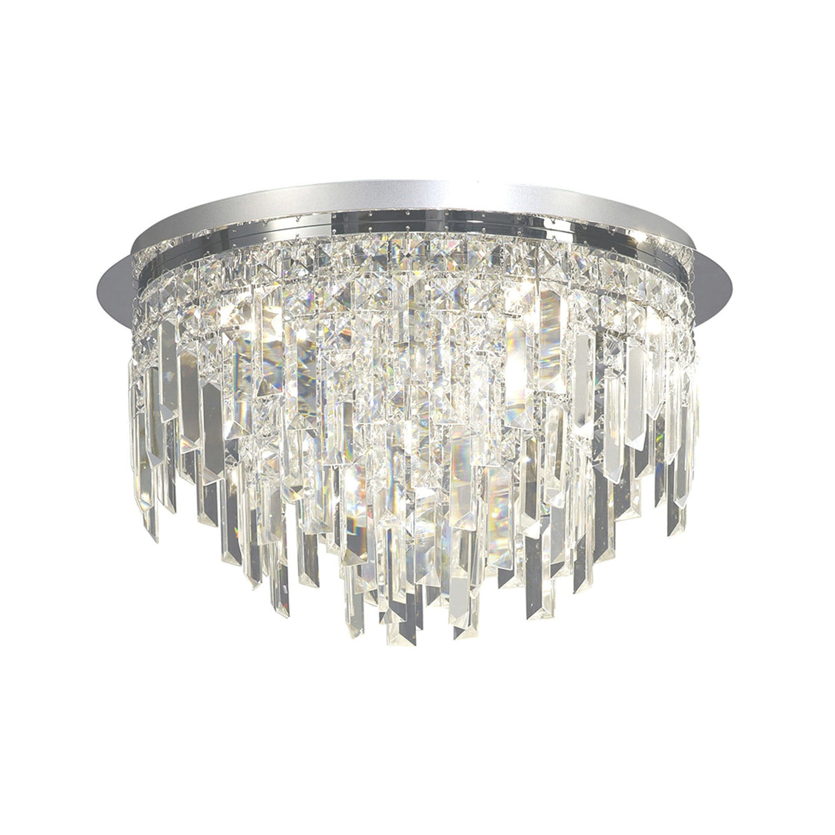 Maddison 6 Light Round Crystal Flush Ceiling Light - Polished Chrome