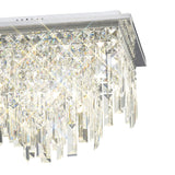 Maddison 6 Light Square Crystal Flush Ceiling Light - Polished Chrome